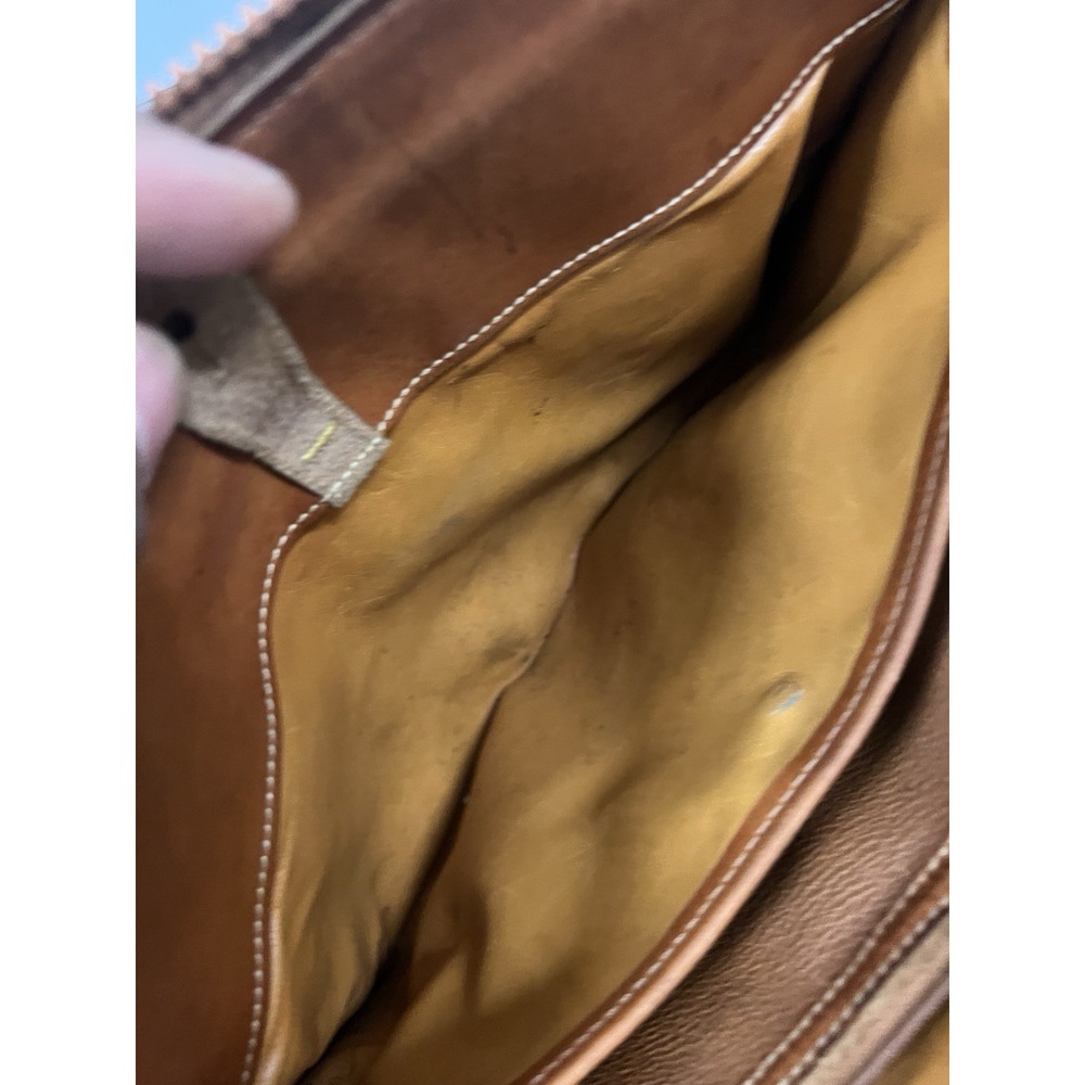 Vintage Dooney & Bourke All Weather Leather Purse Saddle Brown Pebbled‎ Beige - Picture 9 of 12